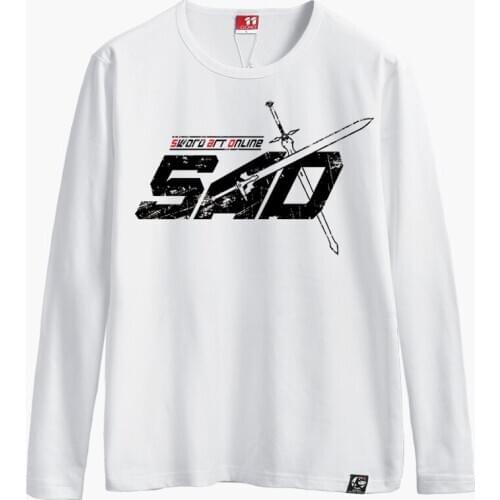 Sword Art Online Cotton Tshirts Spring Long Sleeve T Shirt Femme Male Top Fashion Cartoon SAO Print Female T-shirt Harajuku