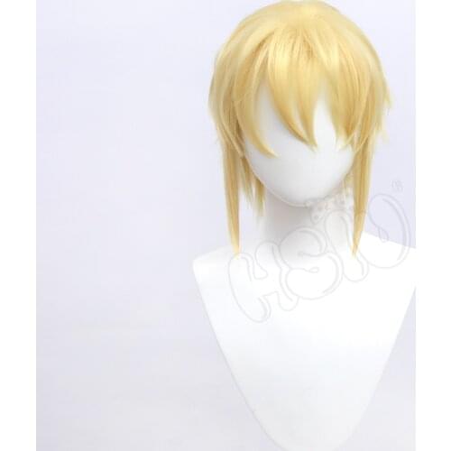 「HSIU Brand」anime moriarty the patriot cosplay wig short blonde hair Fiber synthetic wig+ Free wig cap