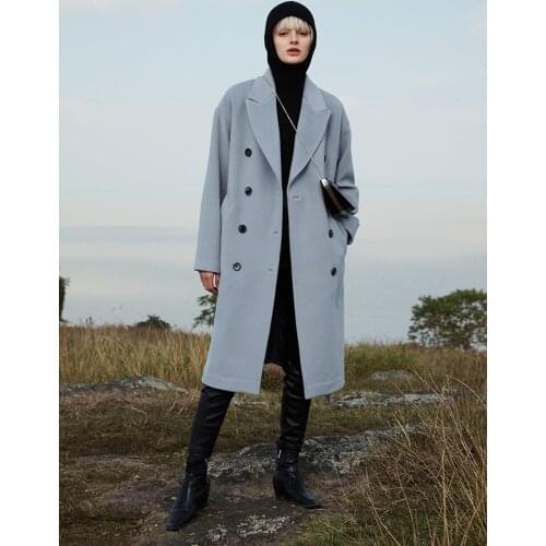 Italian High-end Cashmere Overcoat Womens Middle Long 2021 New Thickened Camel Color Woolen Sweater