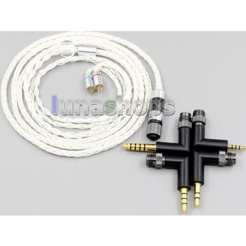 LN006405 4 in 1 Awesome 99.99% Pure Silver Earphone Cable For Flat Step JH Audio JH16 Pro JH11 Pro 5 6 7 BA Custom