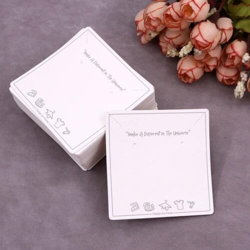 100pcs Toy Printing Paper Earring Packaging Cards Cardboard 6x6cm 350gsm Small Necklace Jewelry Display Holder Hang Card