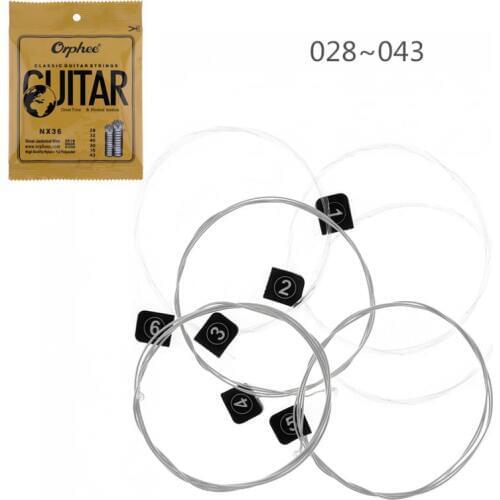 6Pcs/Set Silver Color Classical Guitar String 028-045 Silver Jacketed Wire with Great Tone & Normal Tension