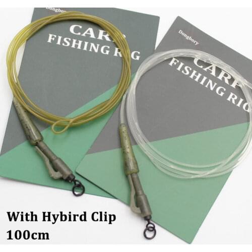 100cm Carp Fishing Carbon Line Ready Tied Hair Rigs Fluorocarbon Line Group With Hybrid Clip Carp Line For Carp Fishing Tackle