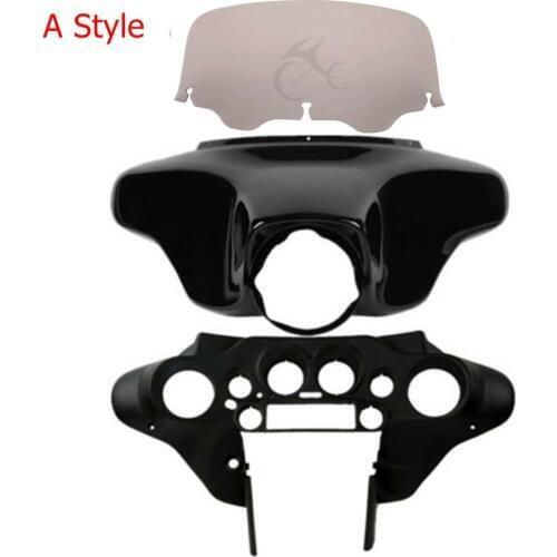Motorcycle 8" Batwing Inner Outer Fairing Windshield For Harley Touring Road King Street Road Glide Electra Glide 1996-2013
