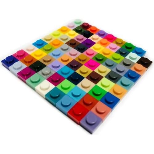 LoveBlock Bulk Plate 1x1 Building Block MOC Part DIY LOGO Pixel Art QR Code Brick Mosaic Toy 88 Colors Creative 3024 2300pcs/Lot