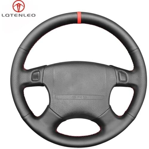 LQTENLEO Black Artificial Leather Hand Car Steering Wheel Cover For Honda Accord 1994-1997 Odyssey 1995-1997 Prelude 1994-1996