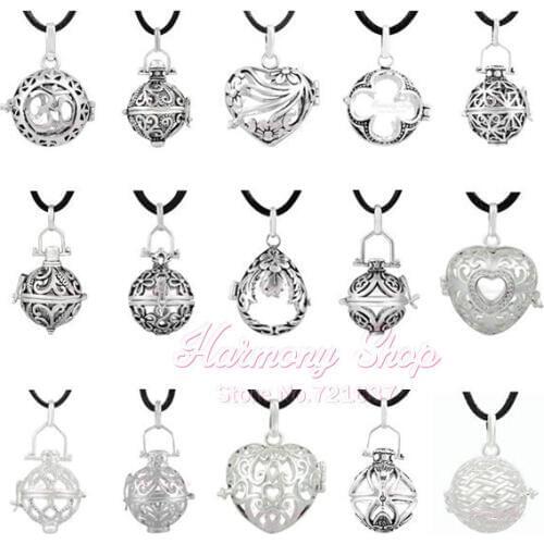 1PC Harmony Bola Locket Cage Pendant Mix Wholesale For 18mm Angel Caller Locket Pendant Pregnancy Gift Antique Bola Bell Jewelry