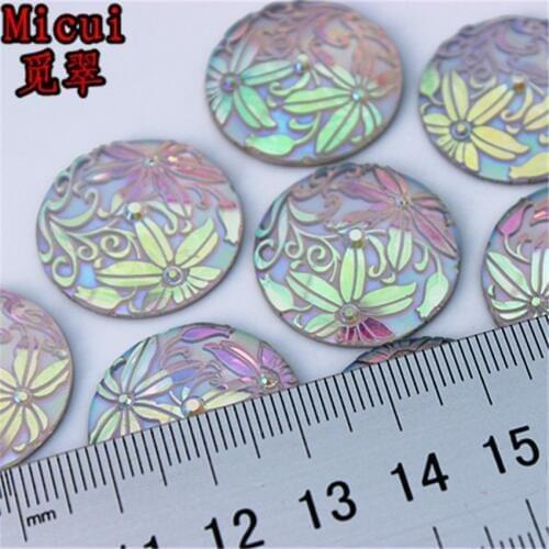 Micui AB Clear Round Resin Rhinestones Flatback crystal and Stone Non Sewing For Crafts Garment DIY Bags decoration ZZ564