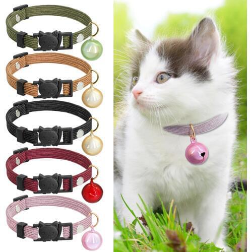 Cute Cat Collar Safety Break Away Kitten Cats Collars With Bell Quick Release Puppy Pet Collar collier chat for Chihuahua