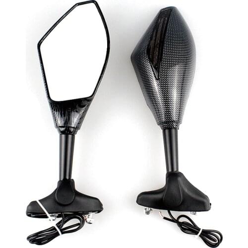 Motorcycles Universal Rear View Side Mirrors LED Light Turn Signal Dirt Bike For Honda CBR600RR CBR900RR CBR1000RR CBR600 F4 F4i