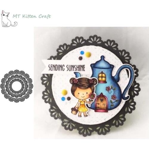 MT Craft Metal Cutting Dies 3Pcs circle lace Scrapbooking Photo Album Decorative Embossing Stencils Paper Cards Crafts Die Cuts