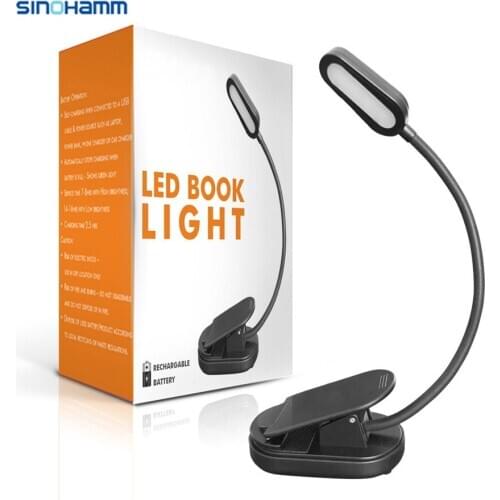 Kids Table Lamp Led Book Light Clip On Rechargeable 1000mAh 4 LEDs 3 Level Dimmable Healthy Eyes Bed Readling Light Hands Free