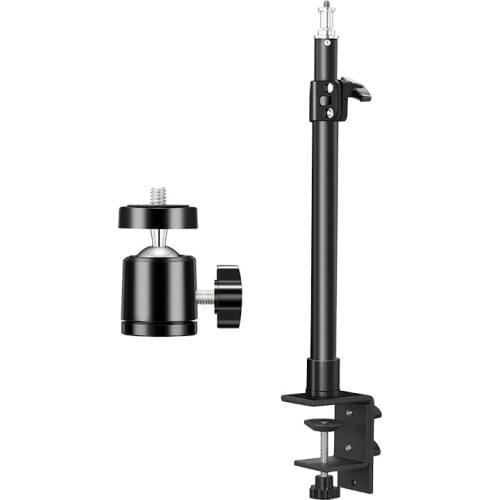 Tabletop Light Stand Clip Desk Mount Stand for DSLR Camera LED Video Ring Panel Light for Live Show Streaming Studio Shooting