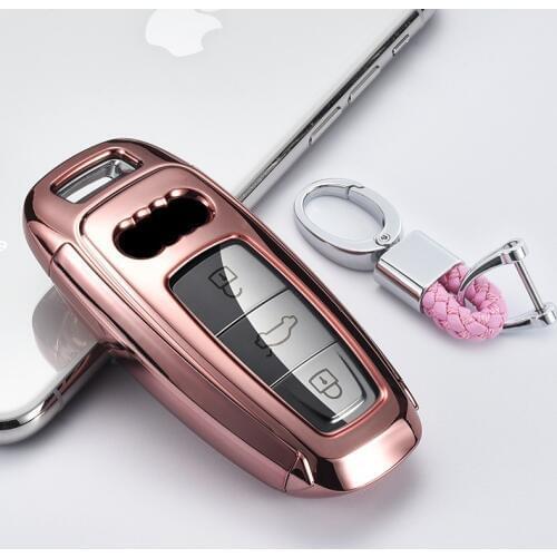 2020 New PC+TPU Car Smart Key Cover Case Set For Audi Q8 C8 A6 A7 A8 2018 2019 Auto Styling Holder Protection Shell Accessories