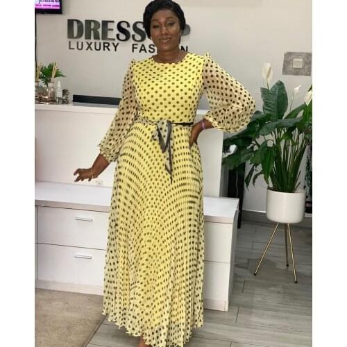 New Style African Fashion Womens Clothing Dashiki Chiffon Fabric Print Long Dress Size L XL XXL FT742