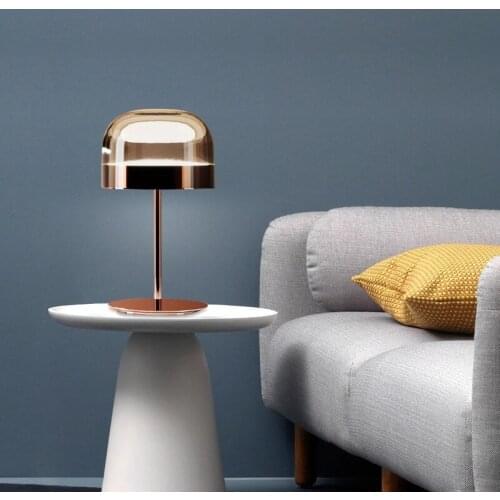 Postmodern creative rose gold hardware table lamp art bedroom living room designer table lamp large tricolor light