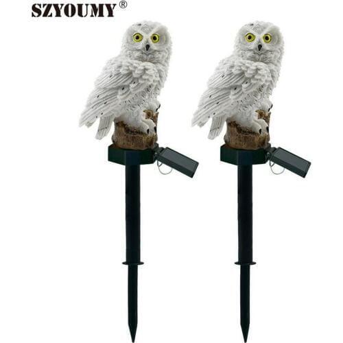 SZYOUMY Owl Solar light with solar led panel Fake owl Waterproof Outdoor decoration Solar Led lawn garden lamp