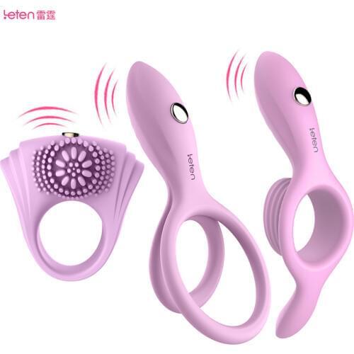 Leten Cock Penis Trainer Vibrating Ring Vibrator for Men, Delayed Ejaculation Stimulate Anal Clitoris Sex Toys for Couples Sex