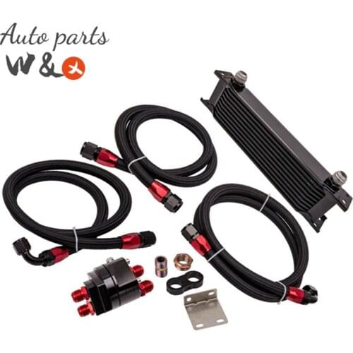Universal 10 Rows Oil Radiator Oil FilterI Relocation Male Fitting Adapter Kit 3/4''X16 And M20X1.5