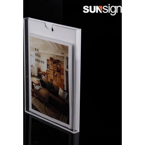 Top Quality A4 Clear Simple Wall Mounted Plastic Brouchure Display Box Poster Holder Message Board for Business Office
