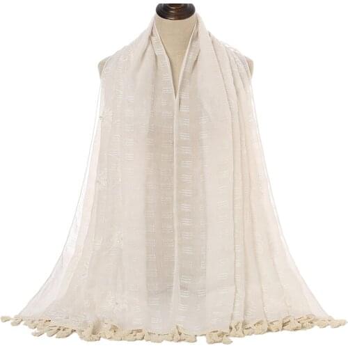 Women Viscose Cotton Scarfs Oversize Long Shawl Luxury Pashmina Scarves New Designer Muslim Hijab Scarf Wholesale