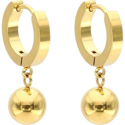 Gold Earring for Woman Stainless Steel Round Earring European and American Exaggerated 2021 Earring Gifts for Woman Accessories