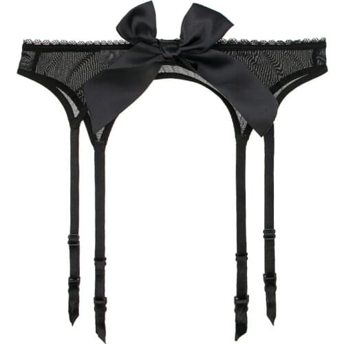 Sexy fashion high quality eyelash lace garter belt transparent underwear S M L XL temptation suspender belt CYHWR