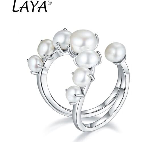 925 Sterling Sliver Fashion Natural Freshwater Bread Pearl Ring For Womens Wedding Day High Quality Classic Jewelry Gift