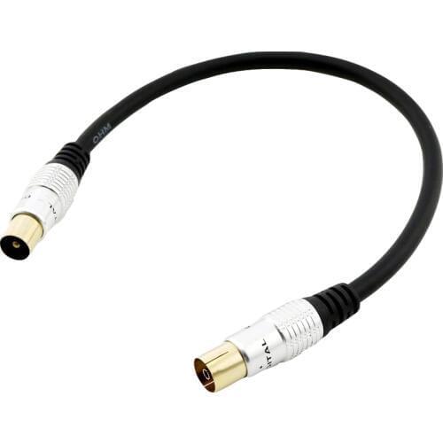 1pc TV 9.5mm Male Plug to 9.5mm Female Jack Coaxial TV Satellite Antenna Connector Adapter Cable 1FT/30CM