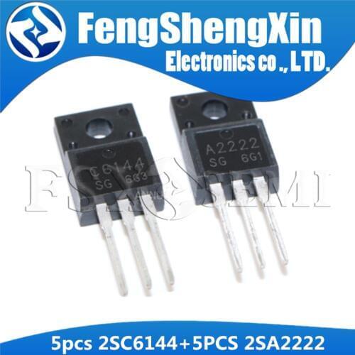 10pcs/lot New 2SA2222 & 2SC6144 TO-220F (5 x A2222 + 5 x C6144) Silicon PNP Power Transistor
