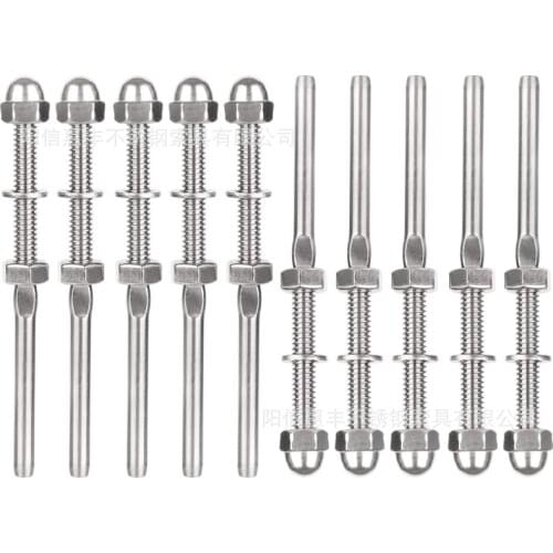 10Pcs Stainless Steel Threaded Tensioner Stud Ends for 1/8'' Cable Railing System High Quality