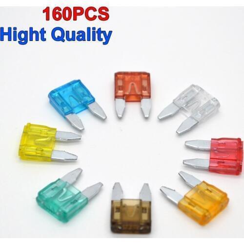 160PCS/Lot Small Size Type Auto Car Boats Trucks Blade Fuses 5 7.5 10 15 20 25 30 40 AMP High Quality New