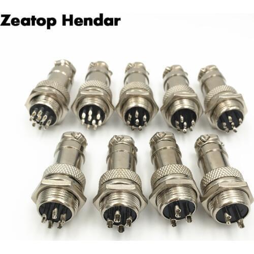 2Set GX16 2 3 4 5 6 7 8 9 P Pins 16mm Male&Female Wire Panel Connector Plug Circular Aviation Connector Socket Plug