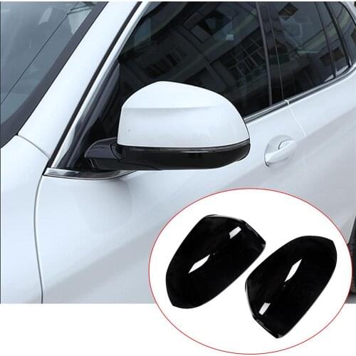 2pcs Glossy Black ABS Plastic Exterior Side Rearview Mirror Cap Cover Trim for BMW X3 X4 G01 G02 2018 2019 Models Accessories