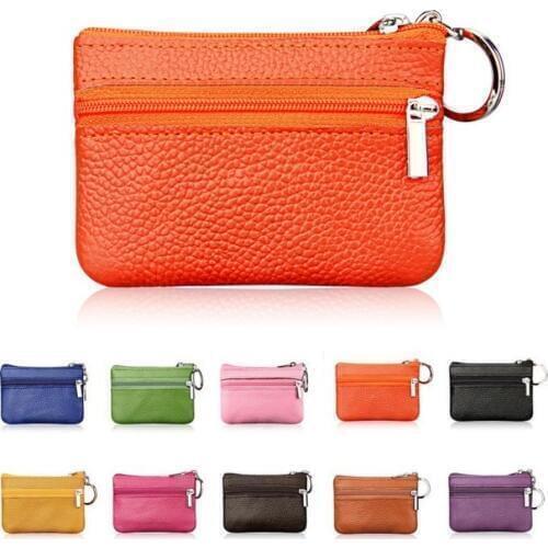 2019 Women Leather Coin Purse Key Holder Zip Wallet Pouch Bag Purse New Brand Men Soft Genuine Card Holder #w