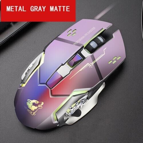 4000DPI Mechanical Profession Gaming Mouse Wire Mute Lighting Mouse 6 Keys for PC Laptop Lol Cf E-sport Macro Definition Mouse