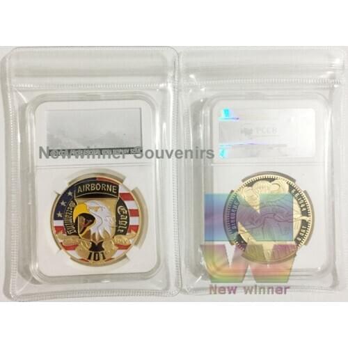 5pcs USA 101st Airborne Gold Plted Coin American Commemorative Challenge Coin Collection Gift Souvenirs