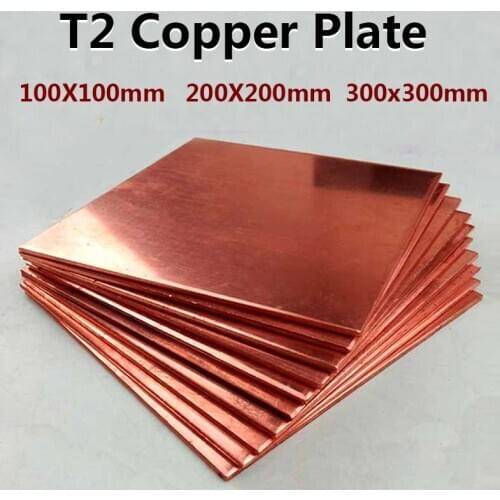 99.9% Copper Sheet T2 Copper Plate Pure Copper Cu Metal 100*100mm,200*200mm,300*300mm