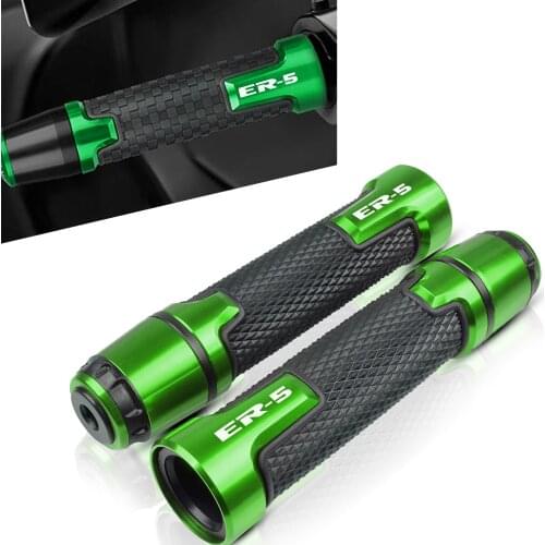 7/8" 22mm CNC Aluminum Motorcycle Handlebar Grips Handle Bar Cap End Plugs Hand grip Cover For KAWASAKI ER5 ER-5 ER 5 2004 2005