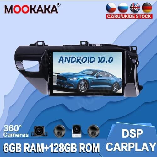 For Toyota Hilux RHD 2015 - 2020 Android 10.0 128G Car Multimedia Player GPS Navigation Carplay Auto Radio Stereo Audio Headunit