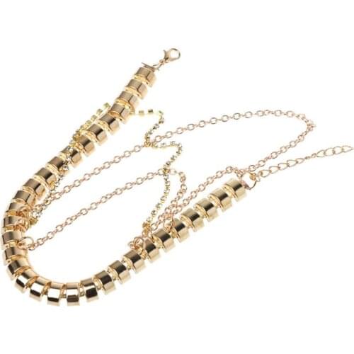 High Heels Chain Anklet Gold Decoration Women Rhinestone Ornament Multi Layer Pendant Ankle Chain Wedding Bridal G5AE