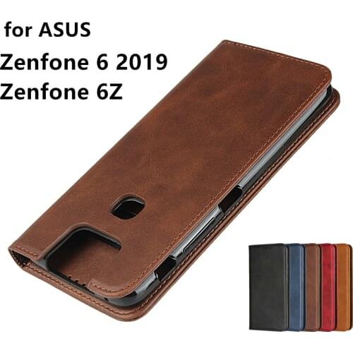 Leather case for ASUS Zenfone 6Z Zenone 6 2019 ZS630KL Flip case card holder Holster Magnetic attraction Cover Case Wallet Case
