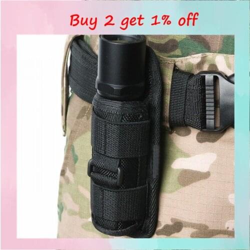 Tactical 360 Degrees Rotatable Flashlight Pouch Holster Torch Case for Belt Torch Cover Hunting Lighting Accessories