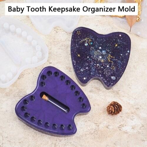 Baby Tooth Box Resin Mold Kids Tooth Fairy Keepsake Organizer Resin Mold Tools K3ND