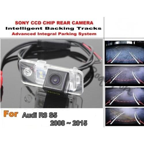For Audi R8 S5 2008 ~ 2015 Smart Tracks Chip Camera / HD CCD Intelligent Dynamic Parking Car Rear View Camera
