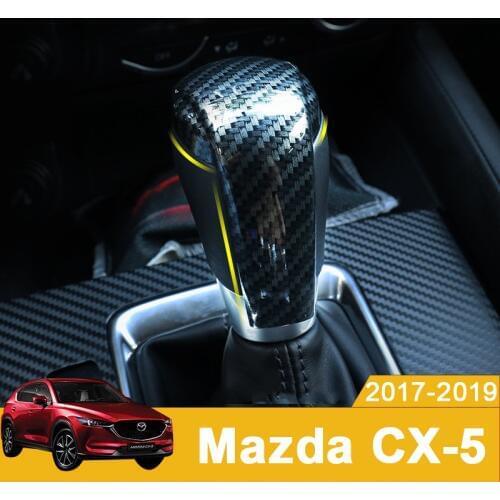 For Mazda 2 3 6 CX-3 CX-9 CX-5 CX5 2017 2018 2019 4D Carbon fiber Car Gear Shift Knob Gear Head Cover Sticker Trim Accessories