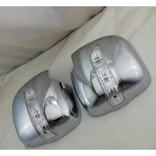 For TOYOTA HIACE 2008 2012 2016 Door Mirror Cover With LED Overlay Frame Panel Rearview Trim Rear View Chrome Car Styling