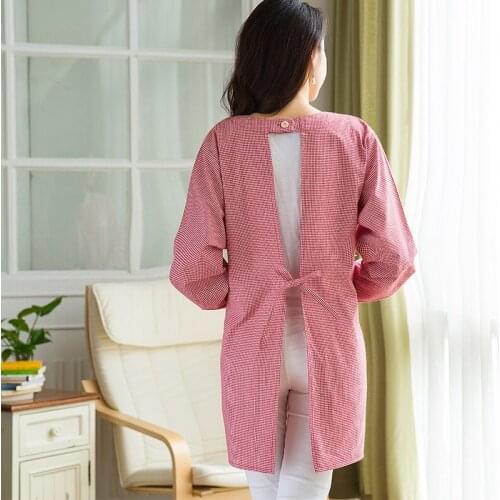 Apron Korean fashion cooking overalls kitchen waterproof and oil-proof adult cute work clothes long sleeve customization