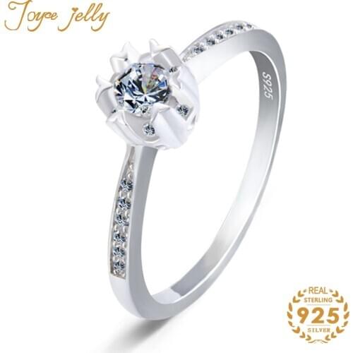 JoyceJelly Women Jewelry Ring for Wedding 925 Sterling Silver Trendy Flower Design Fashion Party Engagement Gifts Wholesale 2020