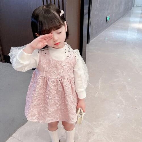 Girls Dress Set Autumn New Children Spring Autumn Long Sleeve Princess Dress Korean Baby Fall Suit Clothing Outfits Two Piece